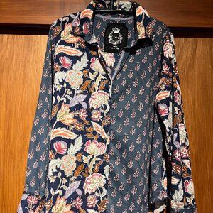Sundance CINO Mixed Media Floral print Shirt, size large